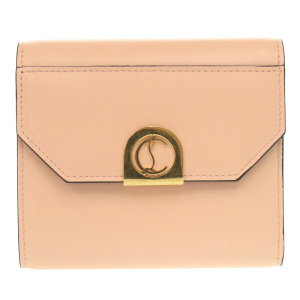Christian Louboutin Elisa Compact Wallet Pink Leather Tri fold